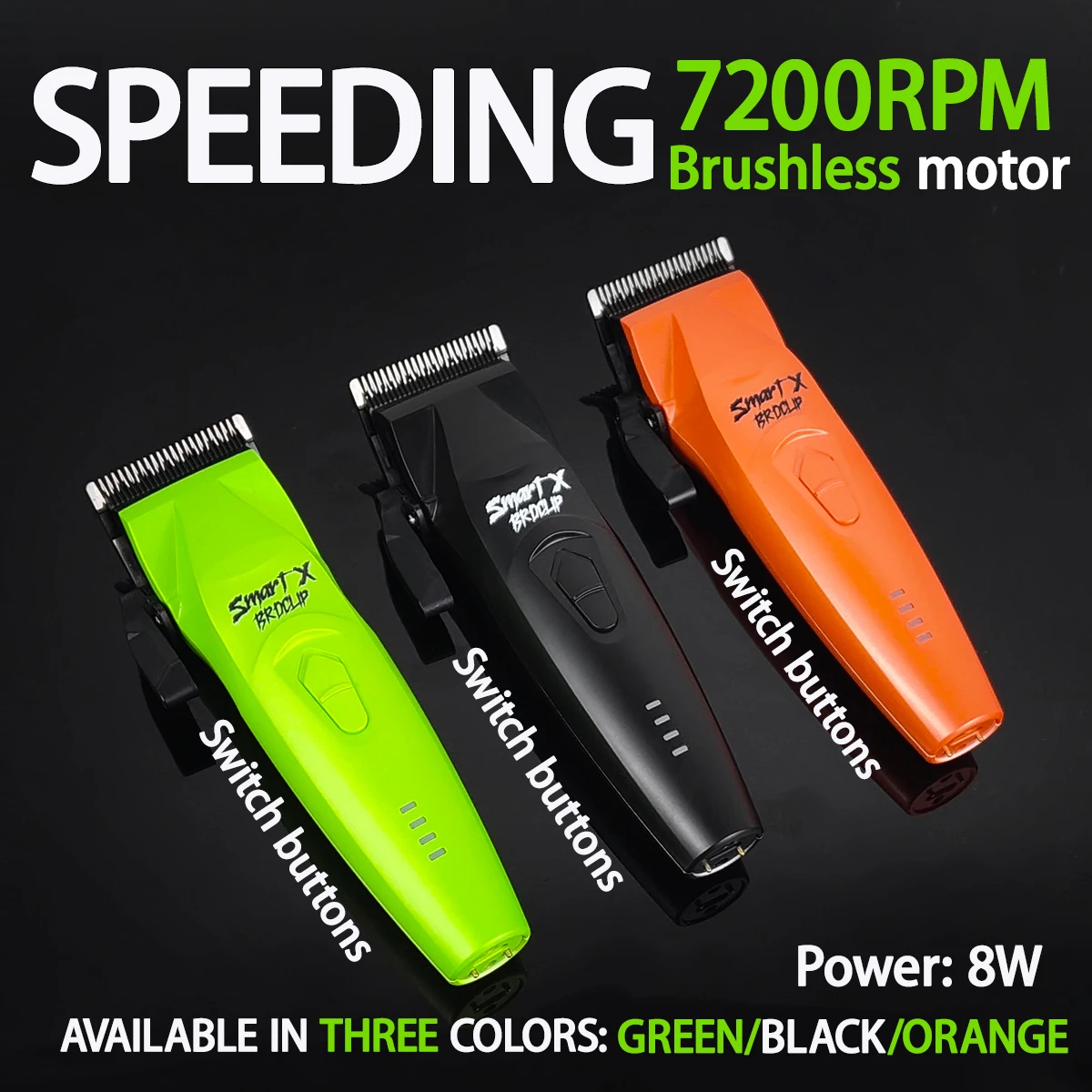 Professionele Kapper Set BRDCLIP Tondeuse Borstelloze Motor 7200 RPM 7000 RPM Hoge snelheid Geluidsarm Keramische Mes