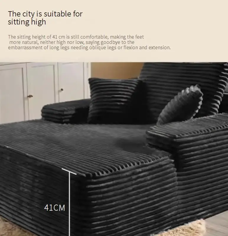 Customizable Compression Sofa for Amazon's Living Room Cross-Border Foreign Trade Integrated Frameless Corduroy Recliner Sponge