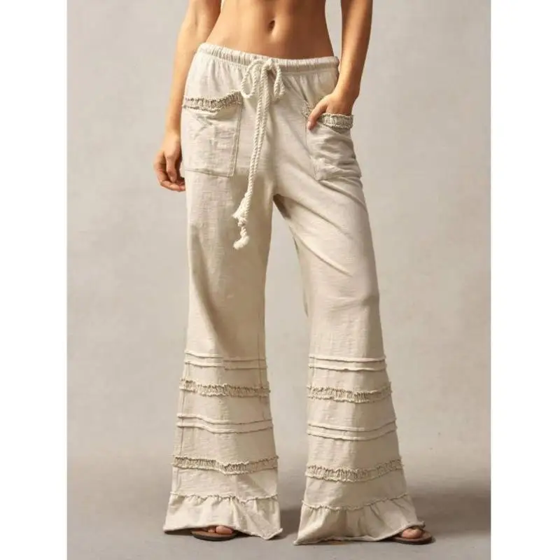 

Брюки-колокольчики с высокой талией, модные цветные трансграничные брюки в стиле ретро, Ciwalk, девять очков, со смесью полиэстера