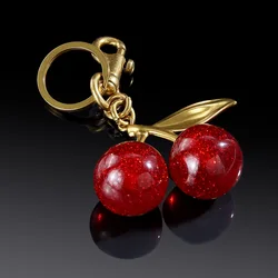 Exquisite Cherries Handbag Pendant Keychain Women's Internet-famous Cherry Car Accessories High-Grade Pendant