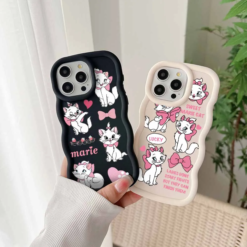 Disneies Marie kucing casing ponsel untuk Samsung S24 S23 S22 S21 FE Ultra J7 Pro Prime 5G warna permen lembut silikon penutup TPU