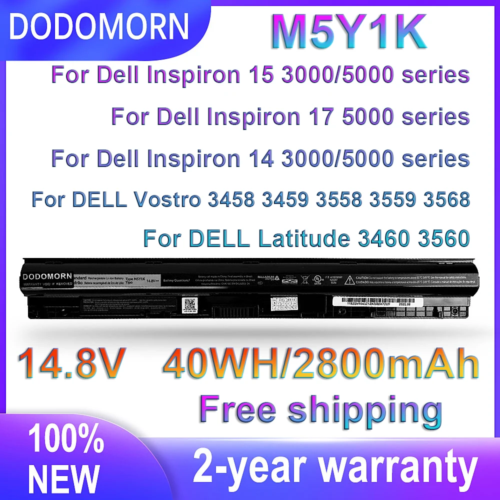 DODOMORN New M5Y1K Battery For Dell Inspiron 15 3000 Series 15-3551/3552/3567 15 5000 Series 5551/5552/5555/5558/5559 In Stock