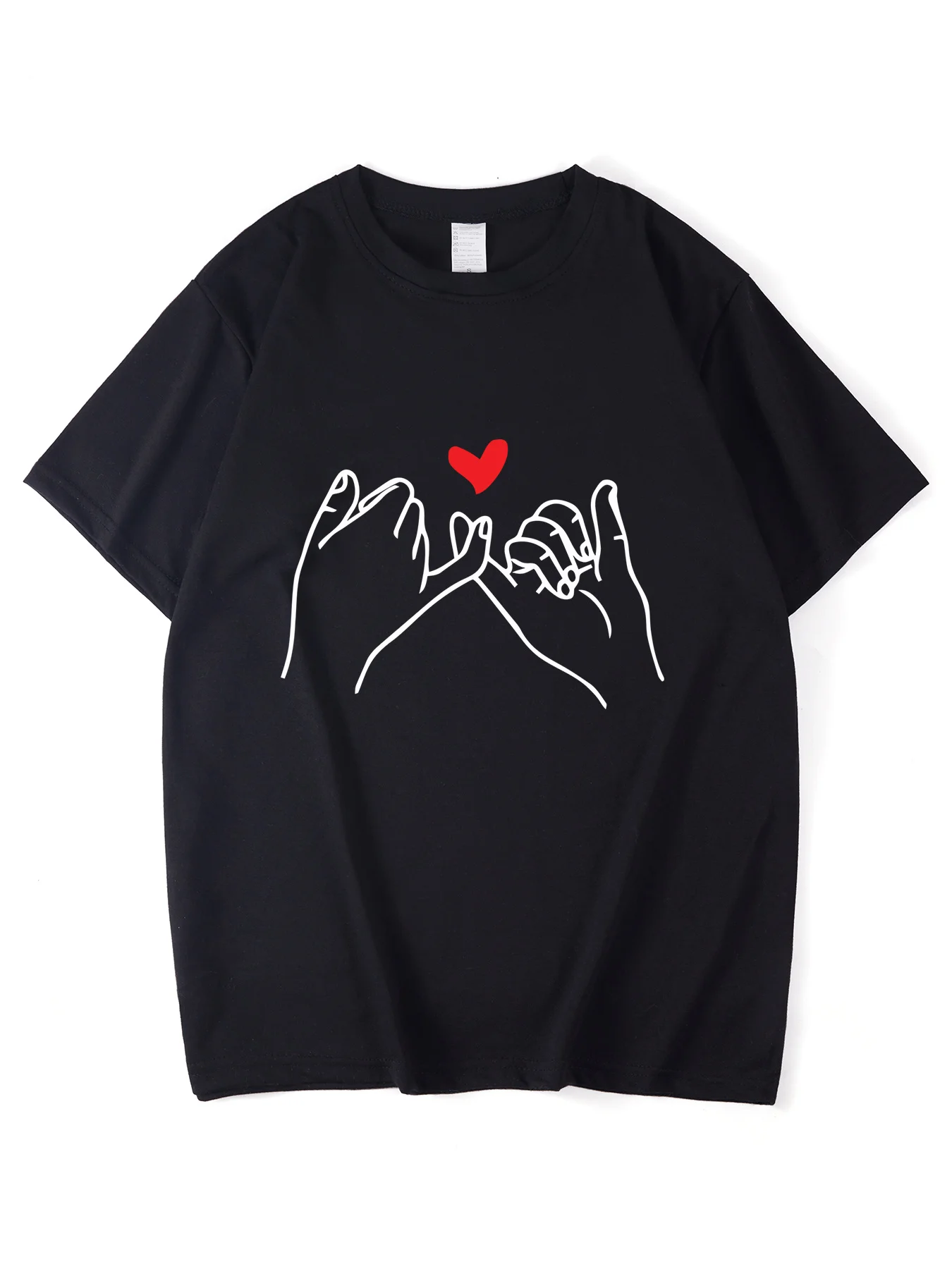 화이트 하트 디자인 슬리브 풀오버 여성용 캐주얼 스포츠웨어 발렌타인 데이 사랑 제스처 그래픽 미니멀리스트