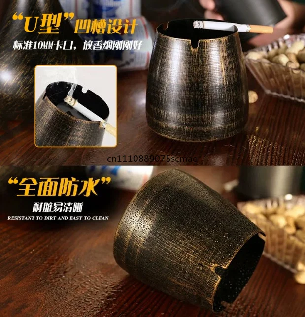 Stainless Steel Windproof Smokeless Odorless Ashtray with Lid for Cigarette, Tabletop Ashtray for Home Office Patio Outdoor Use