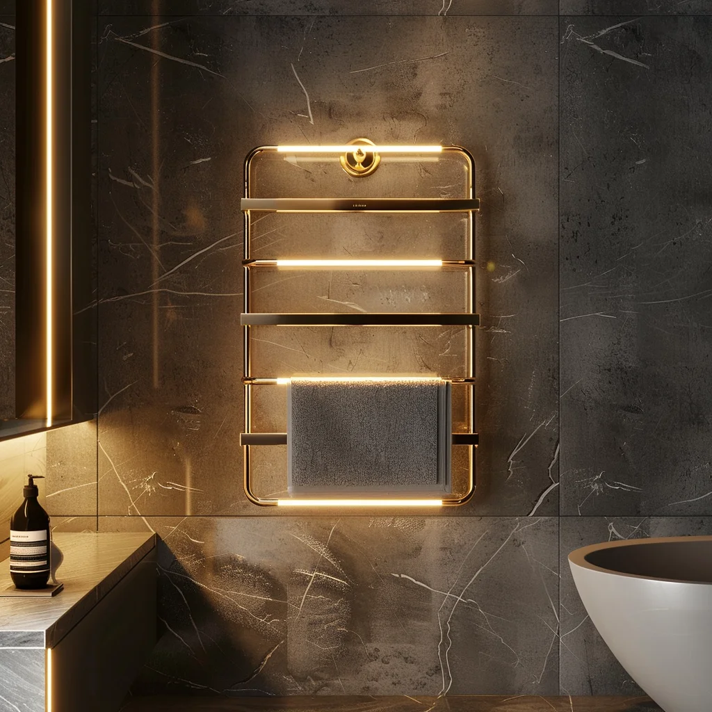 Smart Electric Towel Warmer Wall-Mounted Bathroom Towel Rack Heated Drying Rack