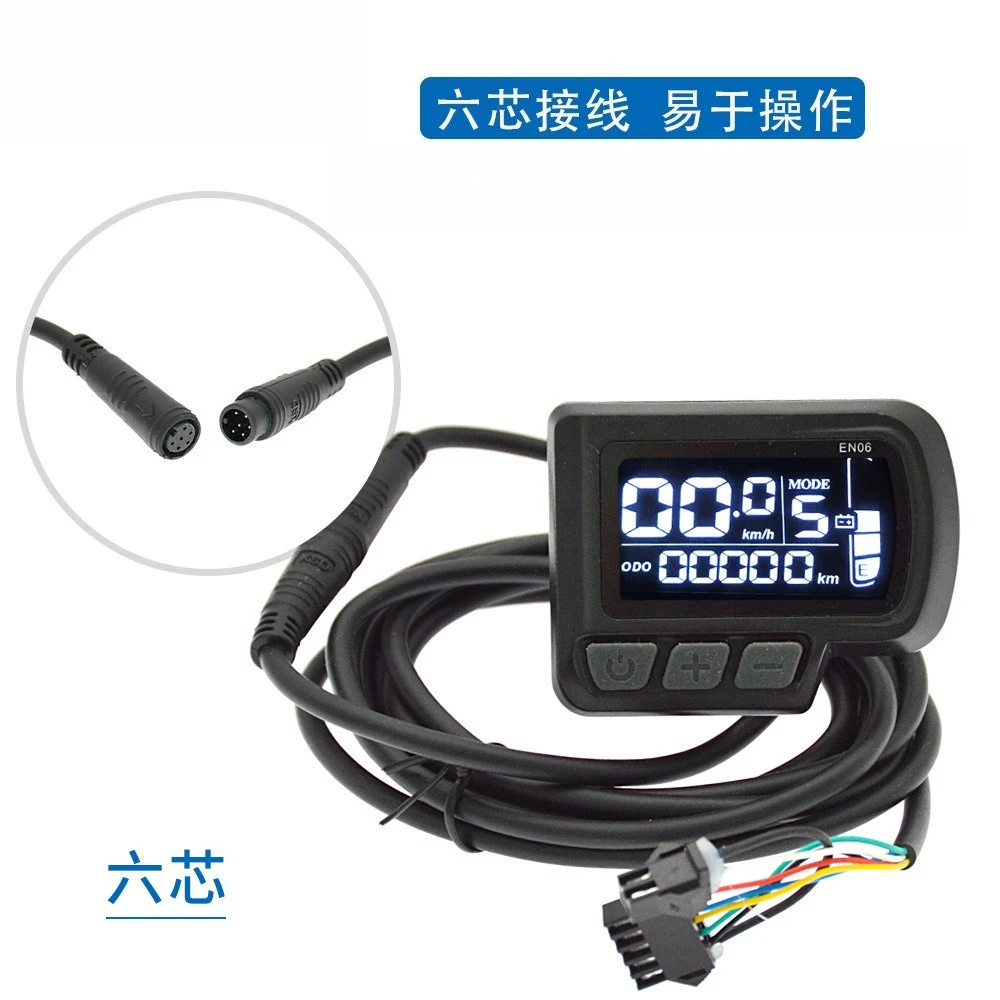 Smart Display 6 Pin Waterproof Cable E-Bike Mountain Bike Scooter Dashboard