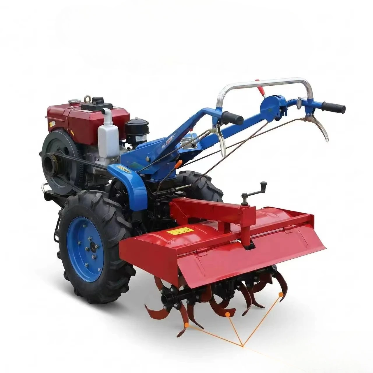 -For New Small Hand Push Walking Tractor 2WD Customizable Engine Power 18HP Matched Plow Rotary Tiller Household Mountain Farm*