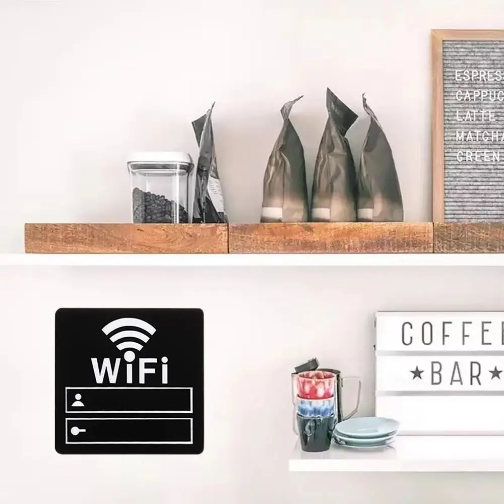 3D WIFI Sign Rewritable Self Adhesive Mirror Wall Stickers Decorative Handwriting Account and Password