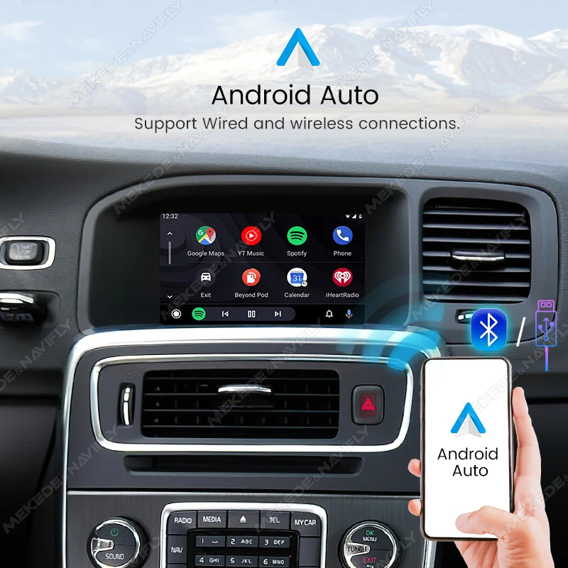 NaviFly-Caja decodificadora de CarPlay para coche, adaptador inteligente de Android para Volvo xc60, s60l, v60, v40, s60, OEM, Plug and play, actualización de pantalla