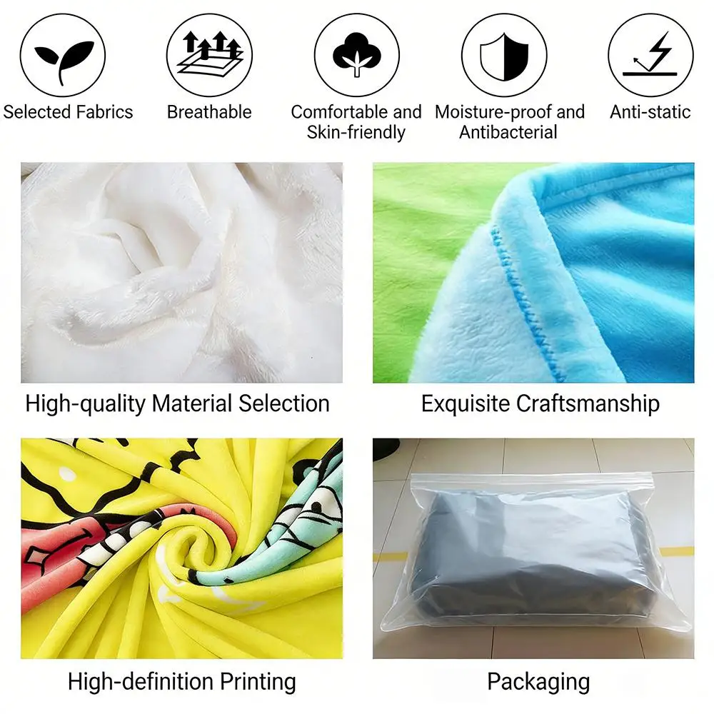 Cool Shark Print Throw Lightweight 240g Flannel Blanket Soft Skin-friendly for Summer Cooling