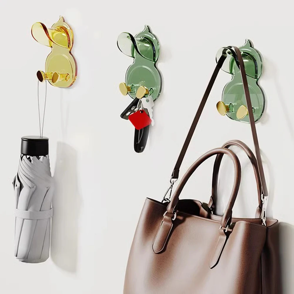 

Hook Adhesive Hooks Cartoon Duck Wall Nail-free Power Plug Handbag Clothes Hat Hanger Key Organizer Multi-Function 2 Pcs