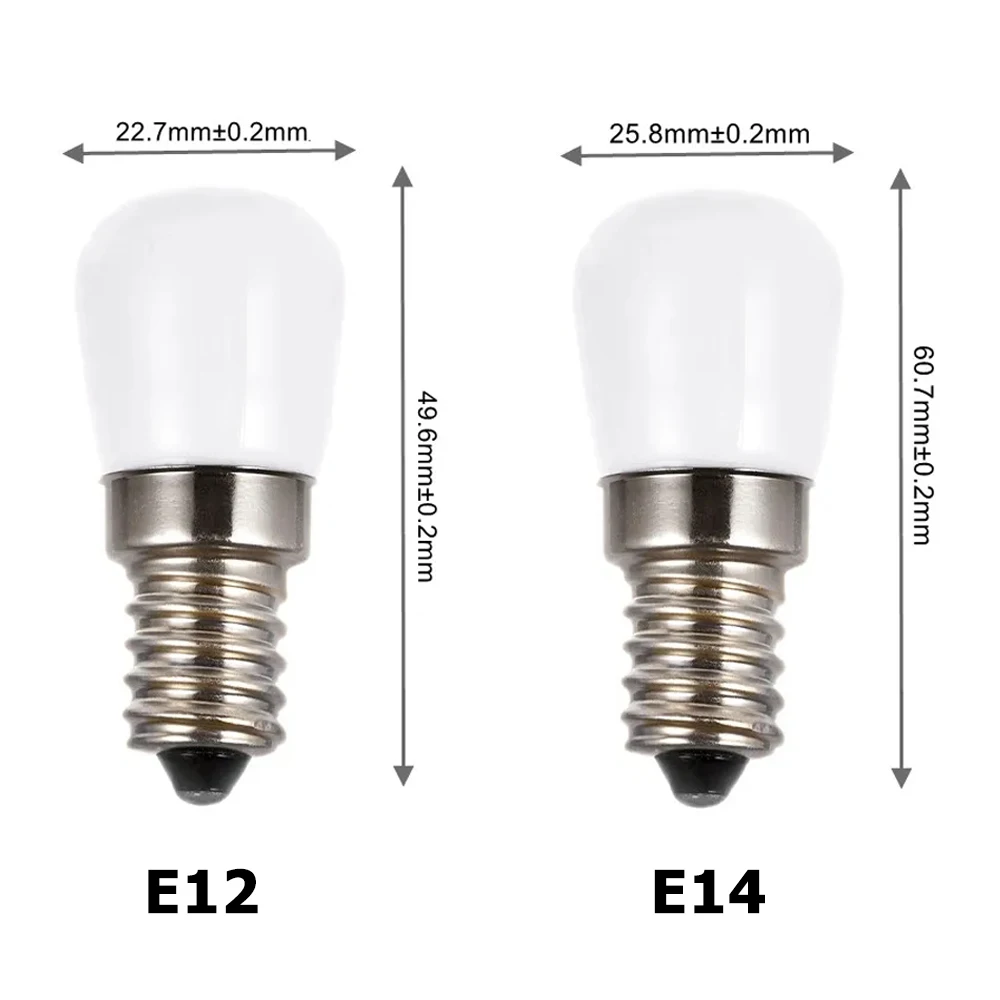 2X E14 E12 Led Bulb 2w Refrigerator Light For Freezer Cold/Warm White 220v 12v 24v For Bedroom For Fridge Bulbs For Home Decor