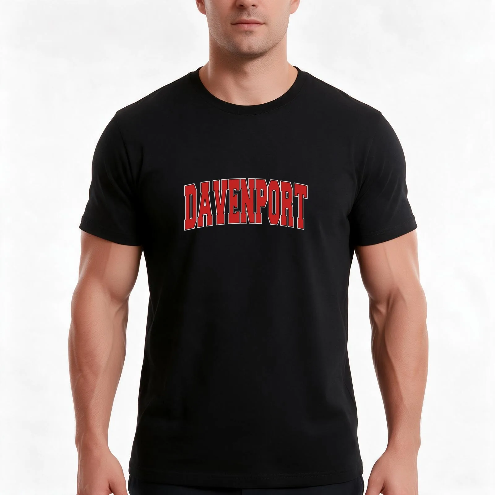 Davenport Ia Iowa Varsity Style Usa Vintage Sports T-Shirt, Summer Casual Cotton Tee, Oversized Streetwear Tops, 100% Cotton