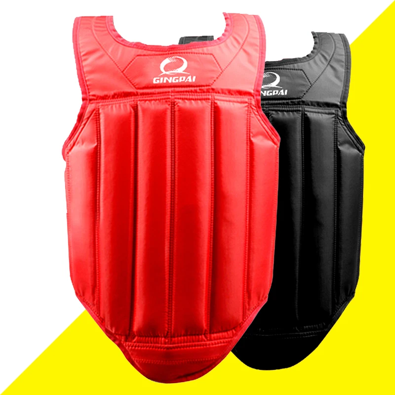 2017 red Oxford cloth bamboo strip sanda chest taekwondo vest protector breast guards Professional Training Sport GYM Guards