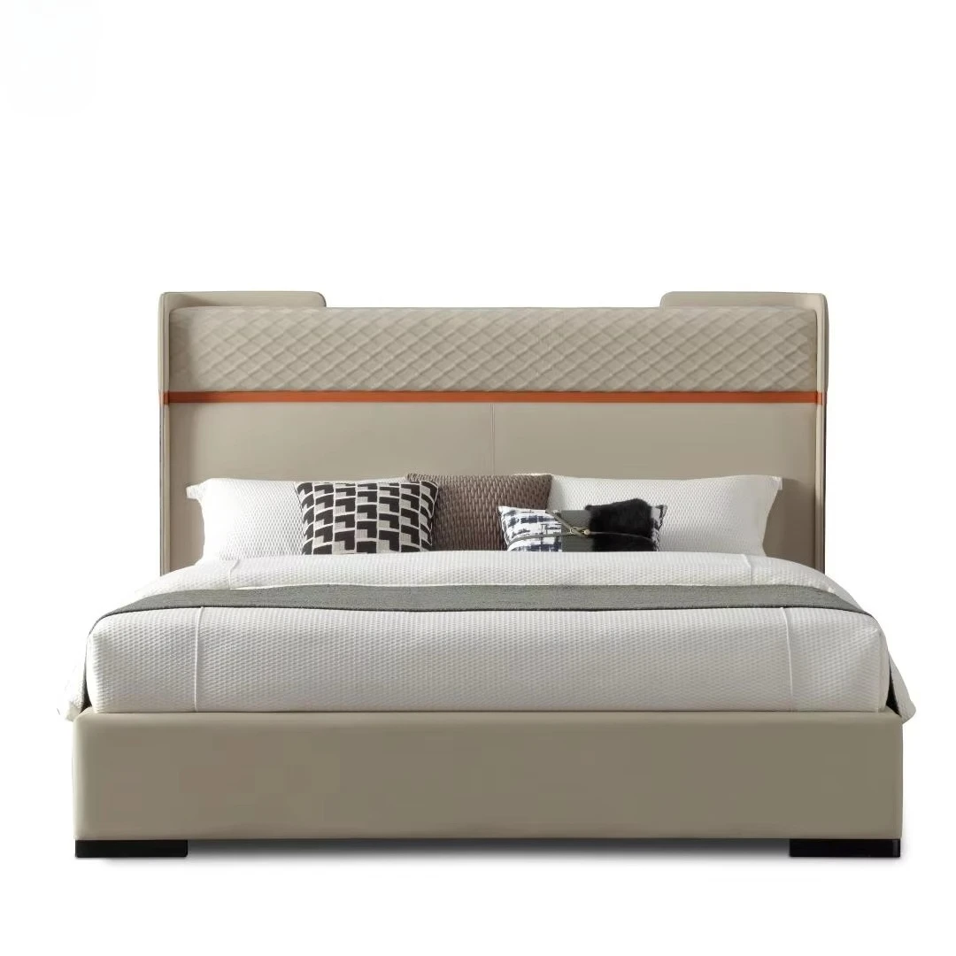 *Private Customized Luxury Whole House Furniture, Bedroom king Size Bed, Leather Luxury Style Villa Furniture