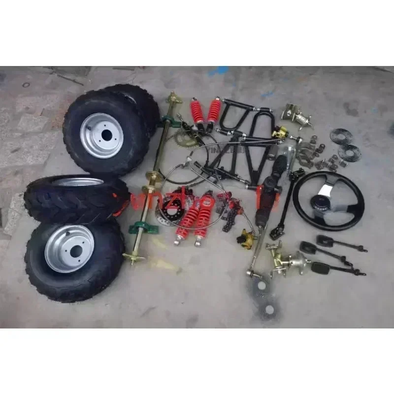 For  Axle Kit Off-road Kart Modified Steering Suspension Rear Axle Rear Axle Front and Rear Disc Brake 7 Inch Wheel