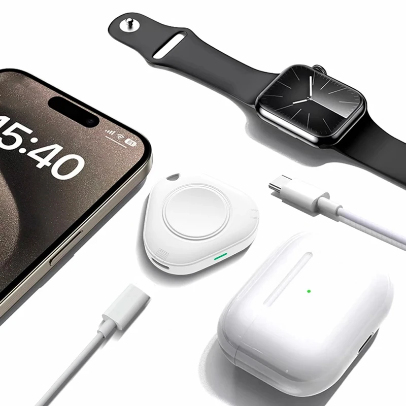 N91R-Magnetic Wireless Charger Portable Watch Charger For Apple Watch Wireless Magnetic Base Dual Port