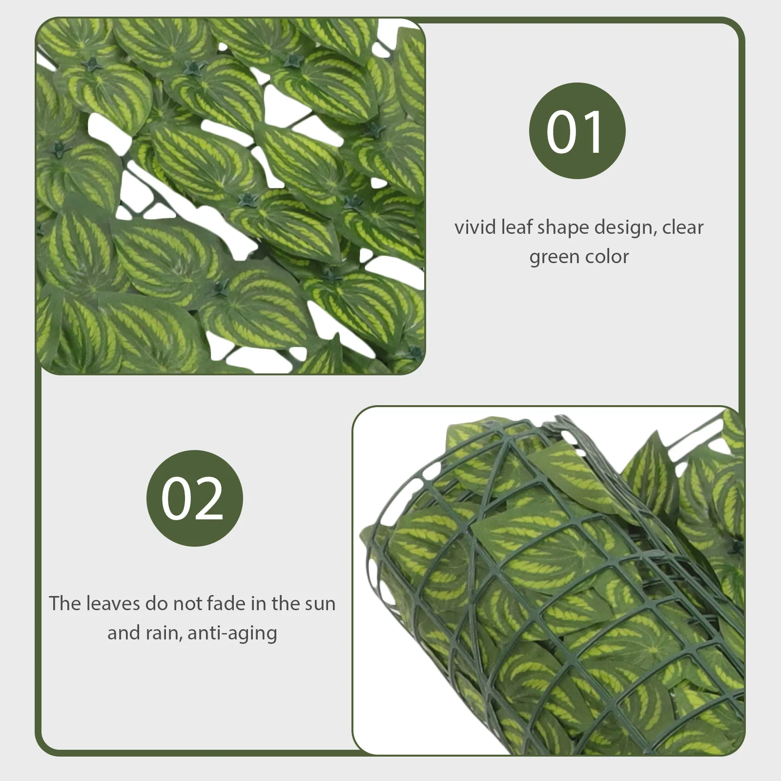 

Artificial Green Plant Wall Privacy Fence Simulated Leaf Trellis Balcony Garden Decoration Durable Sun Resistant Greenery Screen