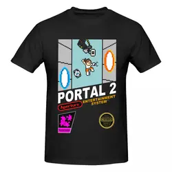 Men Portal 2 Pixel GLaDOS Aperture Science T Shirt Vintage Plus Size O-neck Cotton Sleeve Tshirts