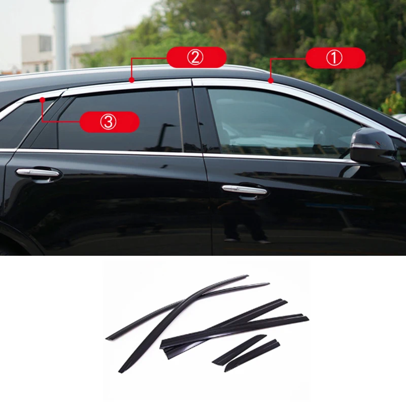 

Car accessories FIT For Cadillac XT5 2017-2025 black chrome waterproof Door Window Visor Vent Shades Sun Rain Guard