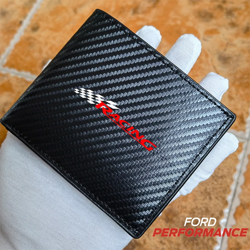 for ford racing gt wallpaper performance fusion nascar race custom mustang f150 f1 car carbon fiber leather wallet Card package