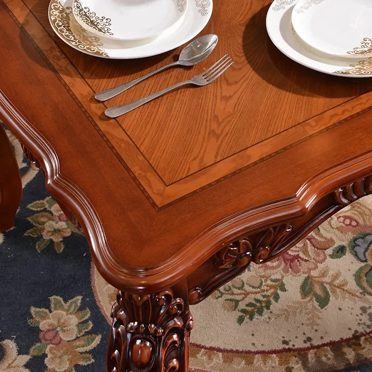 DSA dining table rectangular household marble small apartment solid wood table and chair combination retro chair furniture