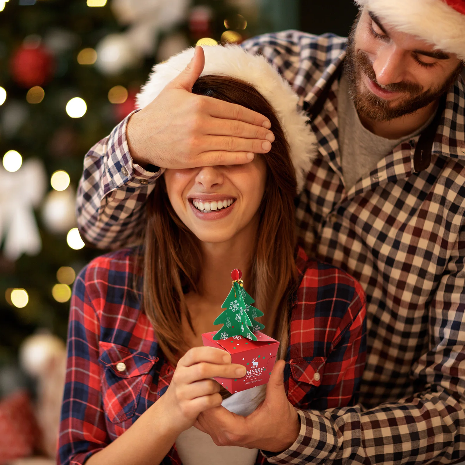 

10Set Candy Boxes Christmas Paper Storage Boxes Large Capacity Candy Holders Party Favor Gift Containers with Bells Festive