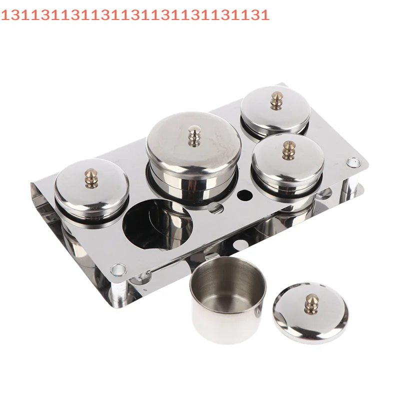 3/5 stücke Edelstahl Dappen Dish Tassen Set Salon Maniküre Acryl Pulver Flüssigkeit Container Organizer Fach Dappen Dish Nail art Werkzeuge