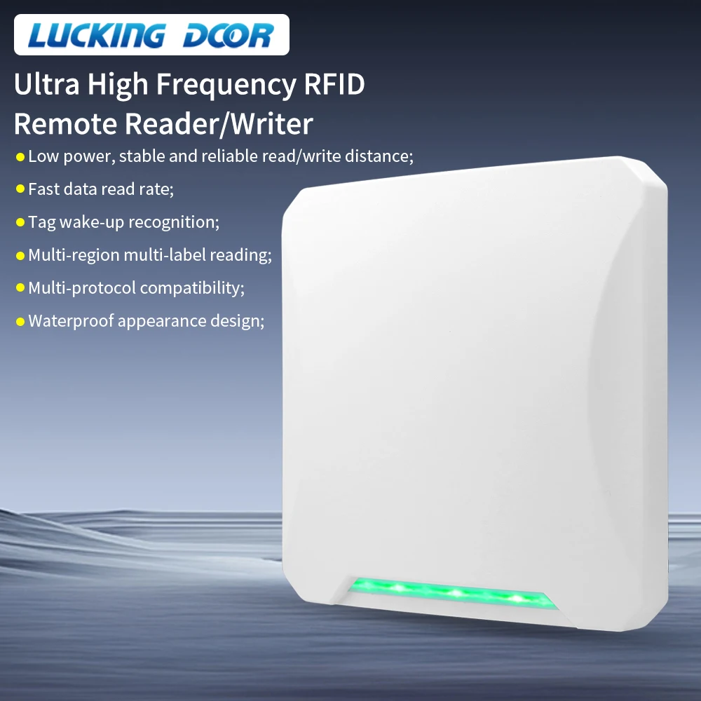 AD-SM206 UHF RFID Reader 915MHz 8m Long Range 8dBi Antenna ISO18000-6C Waterproof RS232 Wiegand Parking Access Control System