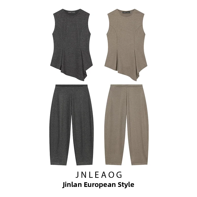 JNLEAOG Women's Soft Line Patterned Slim Fit Pants Autumn New Style Casual Trousers Natural Waist Polyester Fabric