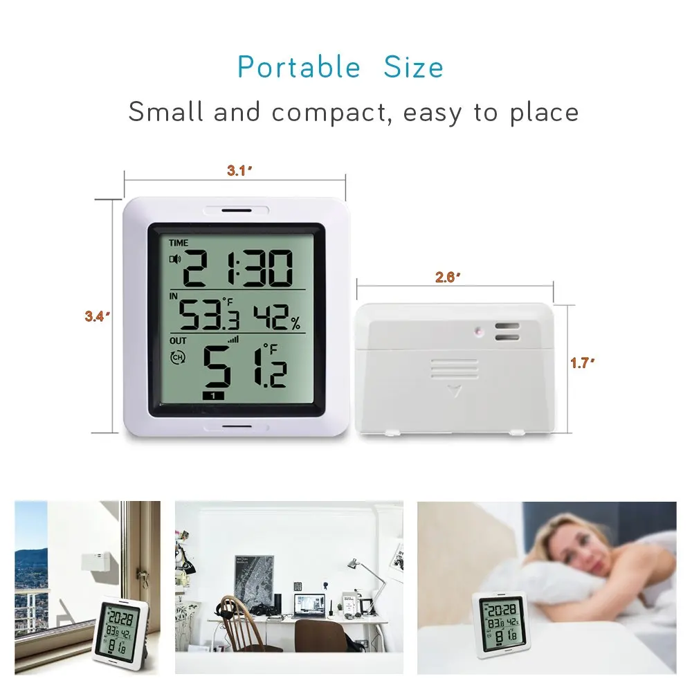 Ecowitt WH0280 Indoor Outdoor Thermometer Humidity Monitor, Includes WH53 Outdoor Thermometer & Indoor Thermo-Hygrometer Console