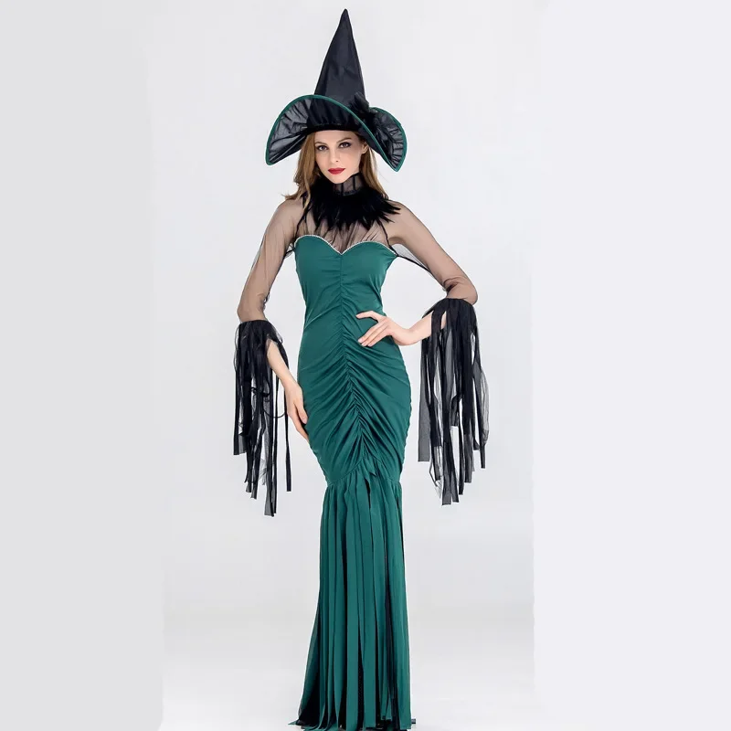 Halloween Adult Women Carnival Party Devil Witch Costume Day of the Dead Evil Elve Vampire Stage Performance Fancy Dress