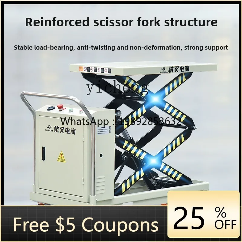 

Semi-electric Hydraulic Lifting Platform Car Mobile Lift Simple Scissor Fork Platform Lifting Car