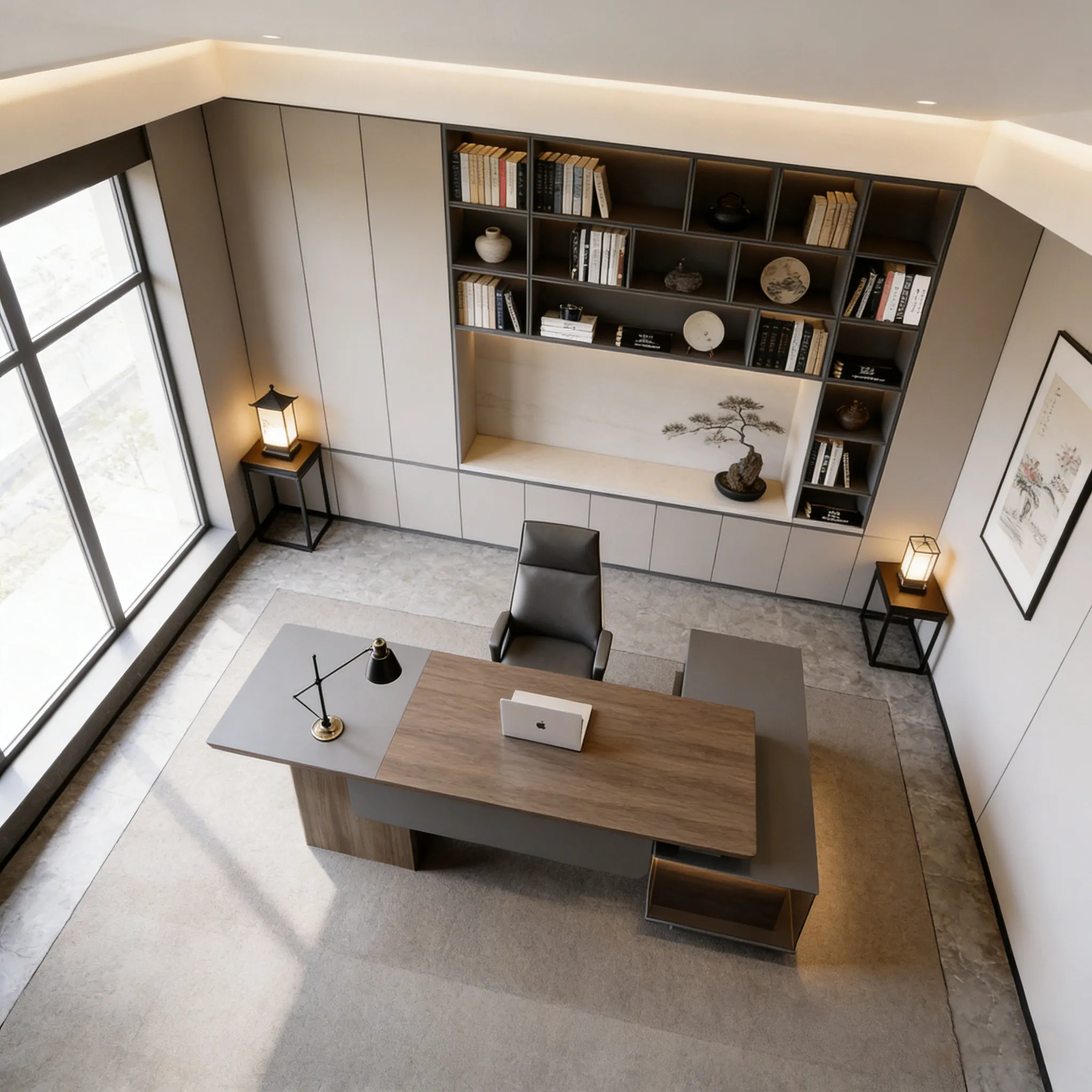 *President Taipan Song Style Aesthetics North American Black Walnut Ash Commercial General Manager's Office High-end Custom