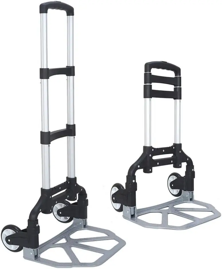 Folding Hand Truck Aluminum Portable Folding Hand Cart 165lbs Capacity Hand Cart and Dolly Ideal