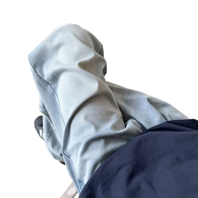 صيف جديد فضفاض جان للرجال أزرق فاتح مستقيم واسعة الساق مطرزة المألوف عادية الدينيم السراويل الطويلة الذكور فضفاض الجينز رجل