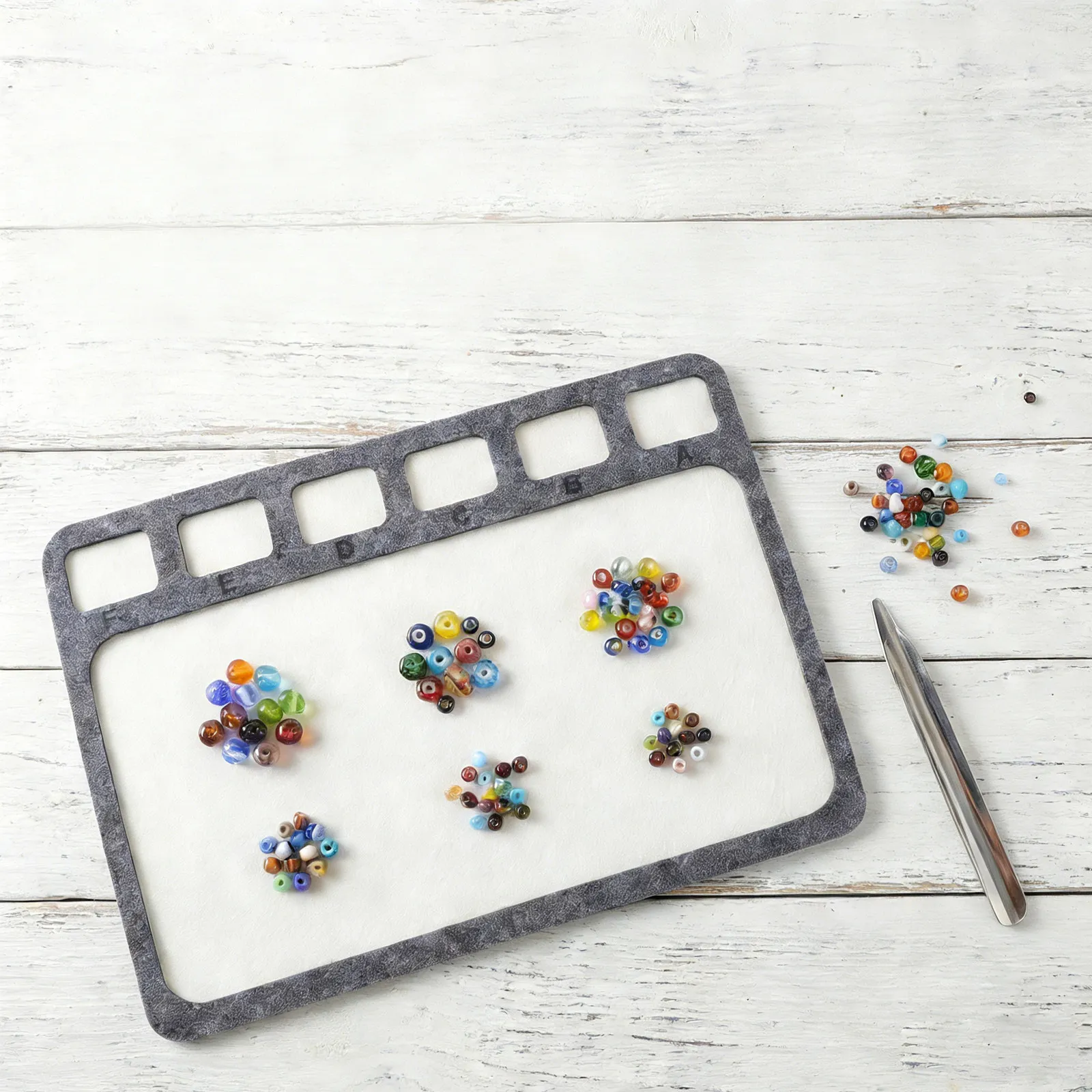DIY Jewelry Making Tool Kit Necklace Measurement Board Mini Bead Weaving Tool Felt Bead Mat Beading Tray for Bracelet Necklace
