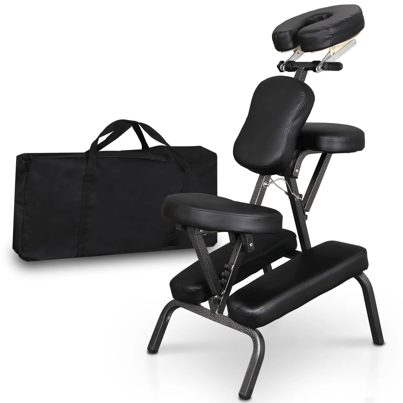 Portable Massage Chair Foldable Sn Massage Chair with Adjustable Face Cradle High-Density Cushion Travel Tattoo Spa