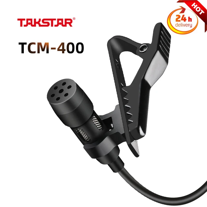 Takstar TCM-400 Lavalier Microphone 3.5mm Connector for Courseware/Video Recording,Broadcasting,Interview,Live Streaming