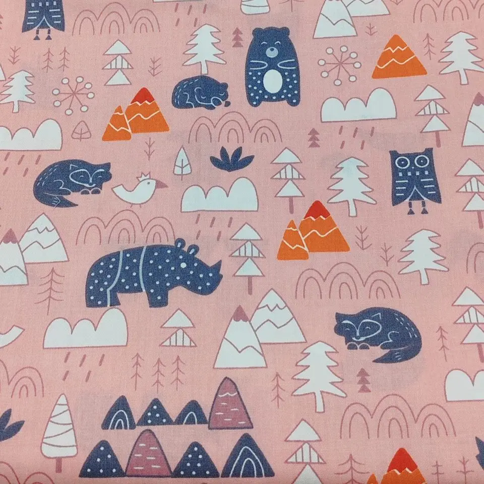 8 Stück Niedliche Cartoon-Tier Baumwollstoffe 100% Baumwollmaterial Perfekt für Patchwork Quilting & DIY Handgemachte Nähprojekte – Detail 7