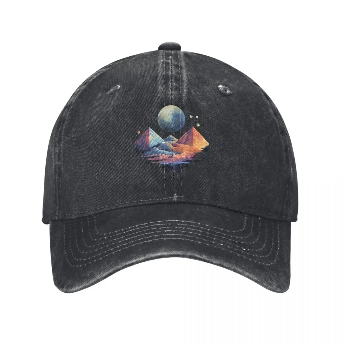 

Mystical Moon and Planets in Space Baseball Cap Vintage Sunscreen hard hat Mens Caps Women's