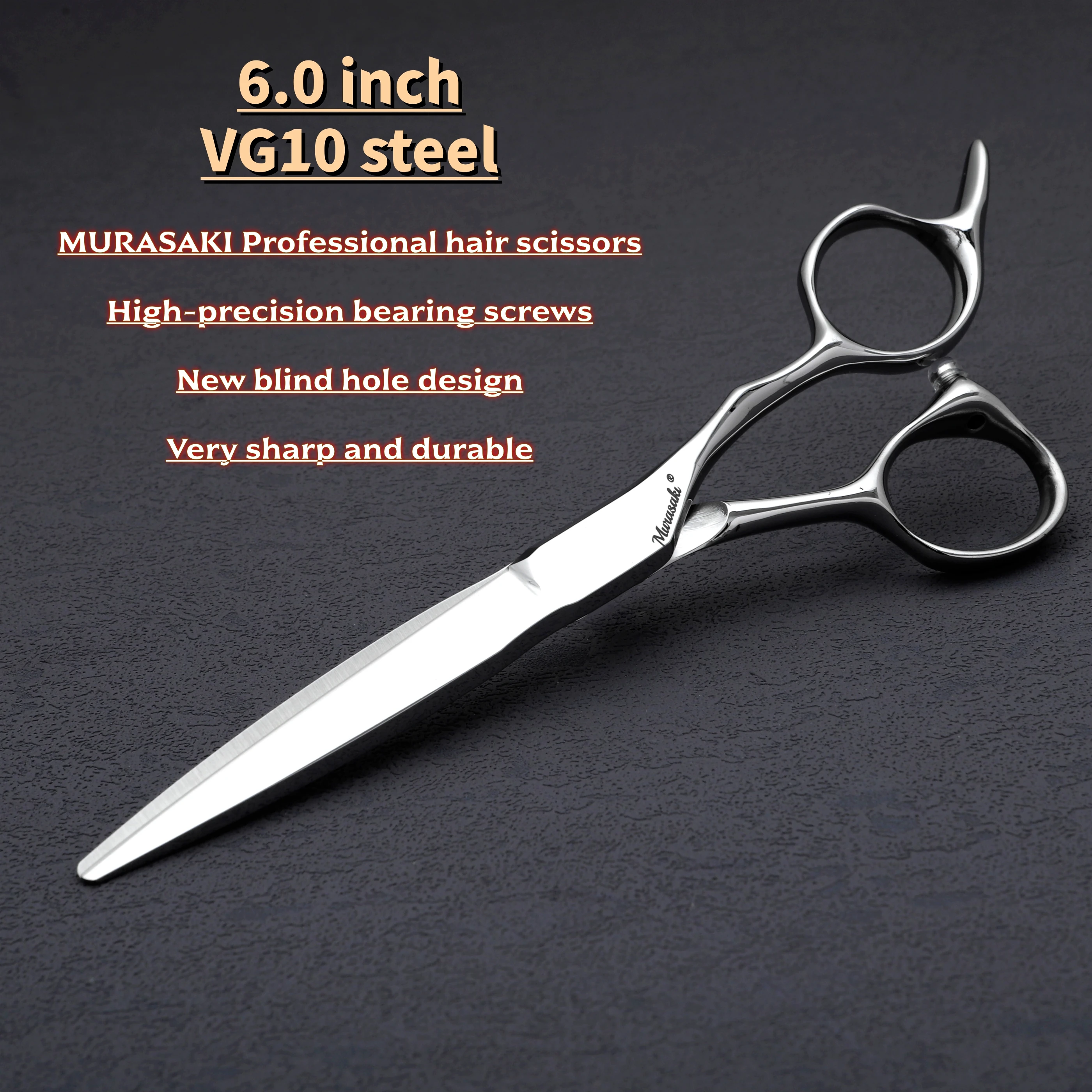 MURASAKI Professionelle Friseurschere, 6,0 bis 6,8 Zoll VG10 Stahl Haarschneideschere, Hochwertige Friseursalon-Accessoires – Detail 2