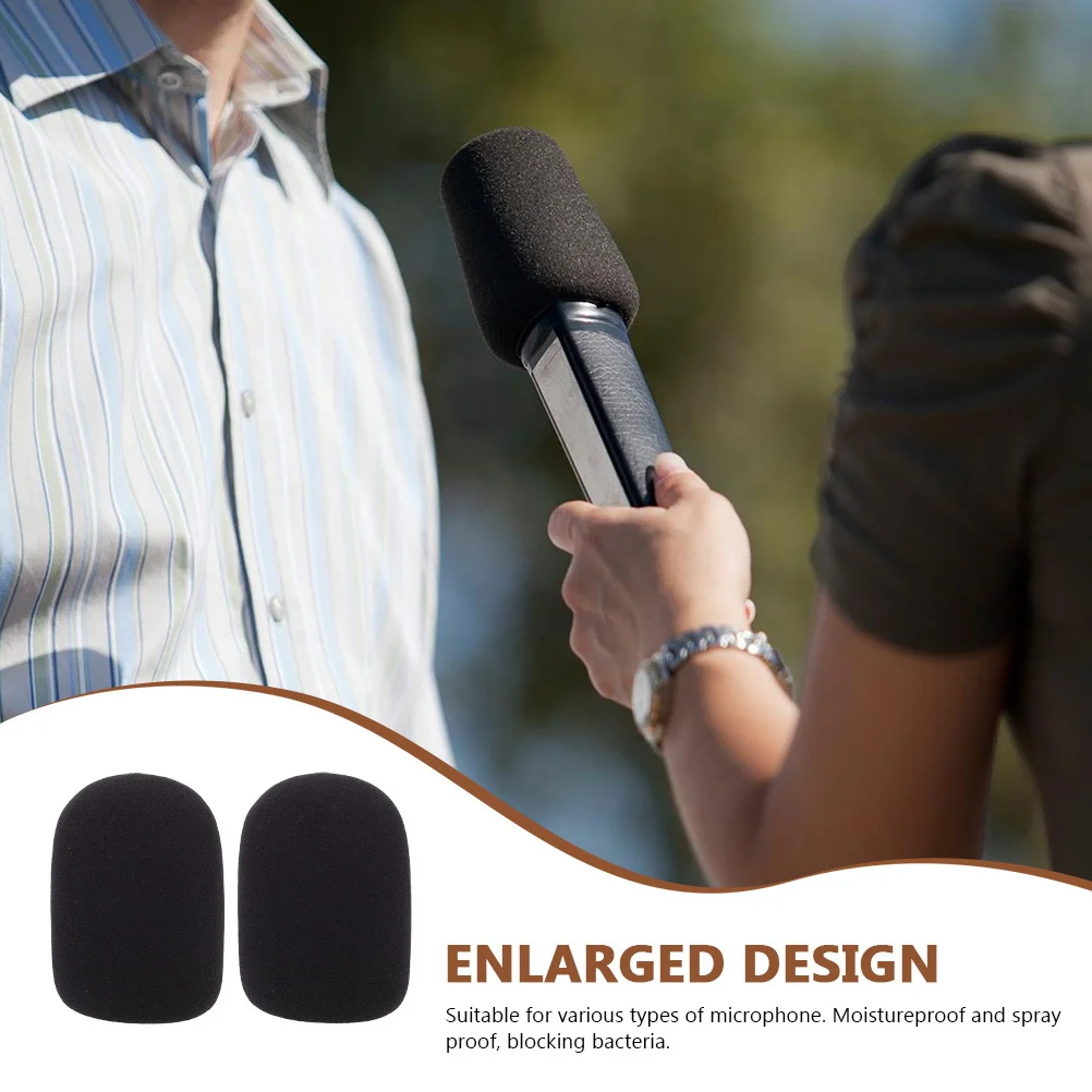 

2pcs Universal Microphone Covers Thickened Sponge Mic Protectors For Ktv Conference Room News Interview Moisture Proof Bacteria