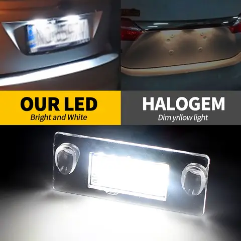 2PCS For Audi A3 8L 1996-2000 2001 2002 2003 A4 B5 1995-2001 LED License Plate Light Number Plate Lamp OEM# 8D0943021C