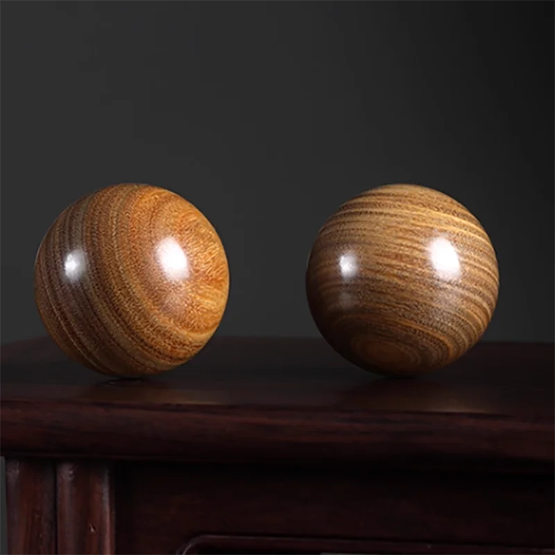 YZ285- Pair of green sandalwood health care hand exercise ball 5cm keep fit wooden Massage balls high quality