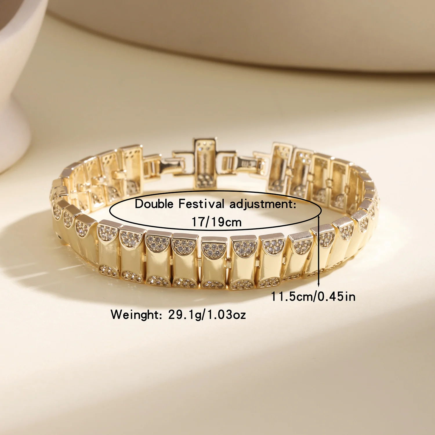 Nidin Neuerscheinung Iced Out Strass Cuban Link Armbänder Hip Hop Bling Kristall Handgelenkschmuck für Frauen Männer Tägliche Party Geschenke – Detail 2