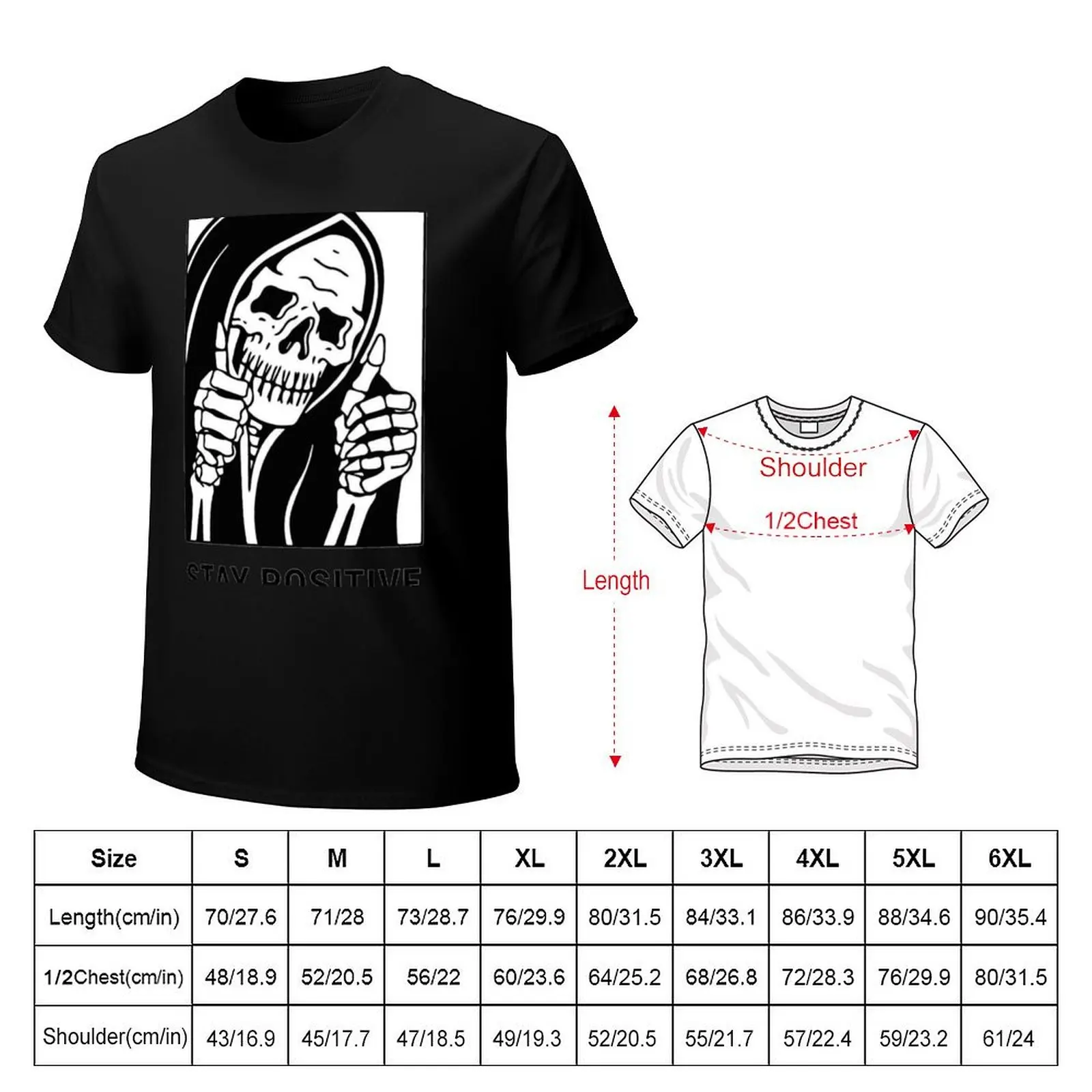 Stay Positive , Reaper , Waterproof Sticker , Hydro Flask T-Shirt Classic Graphic Short Sleeve Top