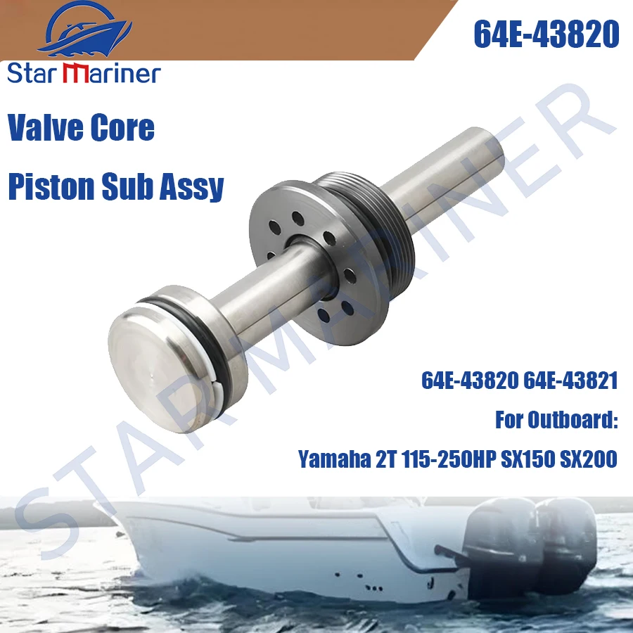 

Valve Core Piston Sub Assy 64E-43820 64E-43821 64E-43820-00 64E-43821-00 For Yamaha 2T 115-250HP SX150 SX200 Outboard Motor