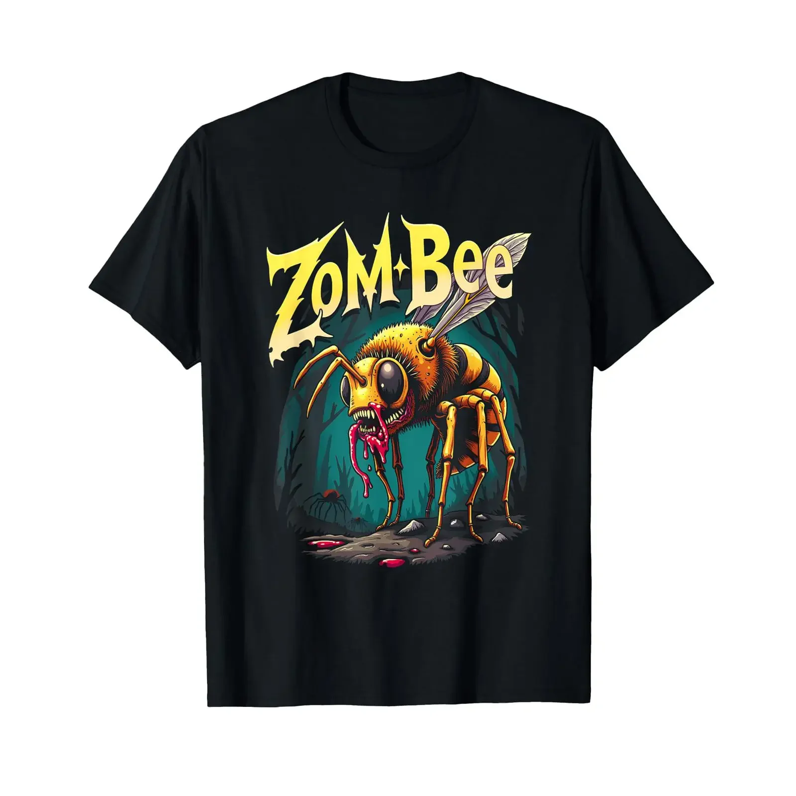 Zom Bee Adorably Creepy Zombie Halloween T Shirt vintage Washed Breathable Unisex fashion graphic Slightly homme streetwear