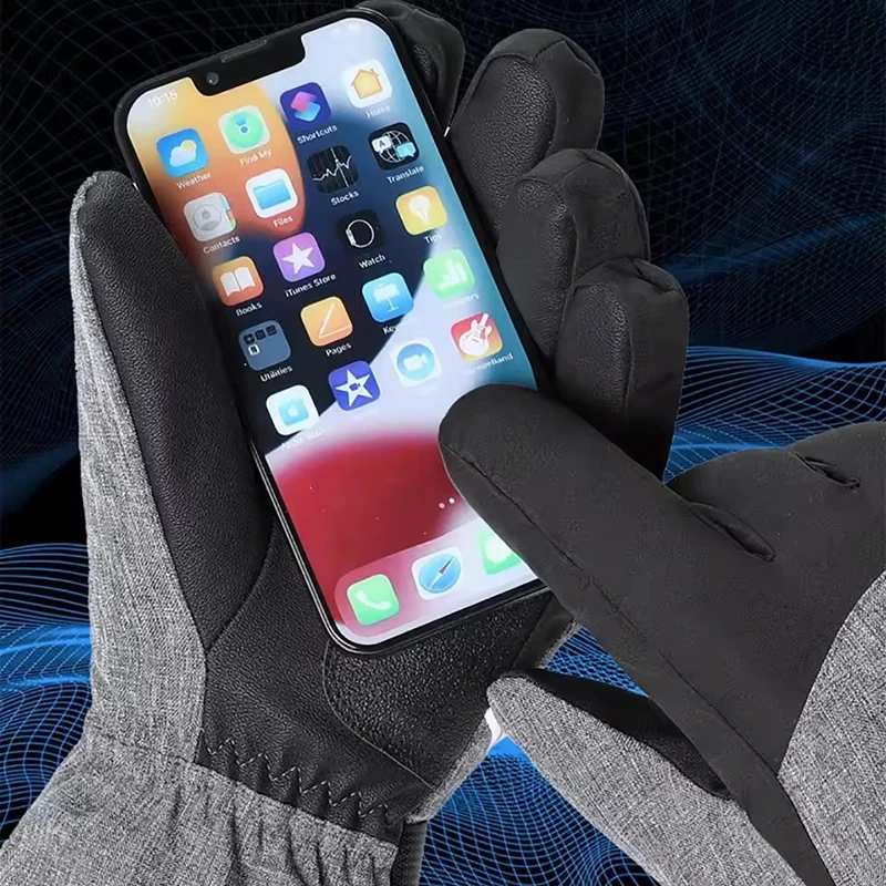 겨울 야외 스포츠 난방 방수 장갑 남성용 스키 오토바이 타기 두꺼운 따뜻한 면 풀 핑거 장갑